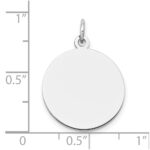 14k White Gold Plain .011 Gauge Round Engravable 18mm Disc Charm - Image 3