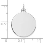 14k White Gold Plain .018 Gauge Round Engravable 19mm Disc Charm - Image 4