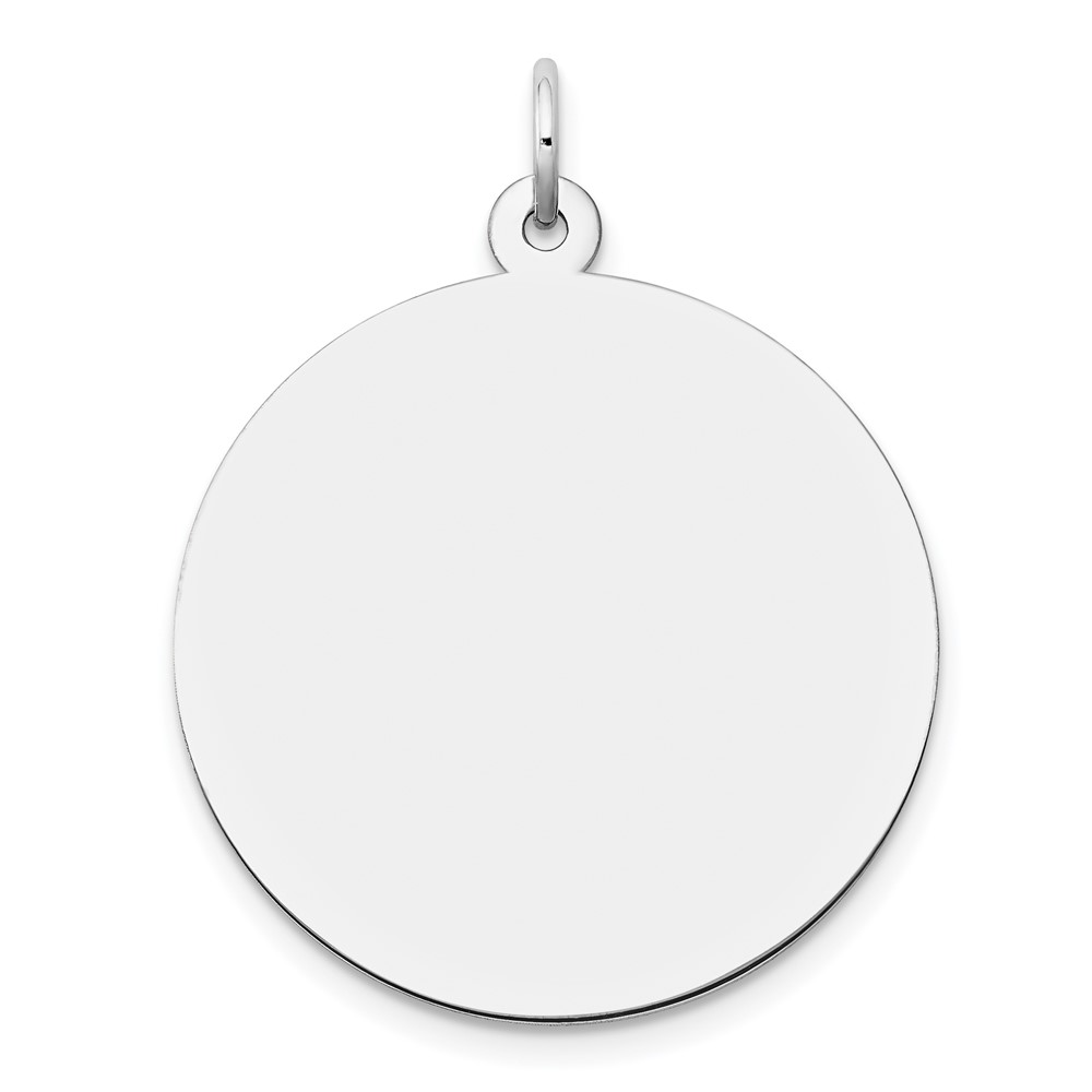 XWM139_18-3.jpg 14k White Gold Plain .027 Gauge Round Engravable 24mm Disc Charm - Image 1
