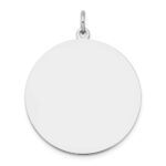 14k White Gold Plain .018 Gauge Round Engravable 25mm Disc Charm