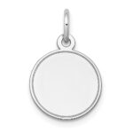 14k White Gold Plain with Grooved Edge .011 Gauge Round Engravable 13mm Disc Charm