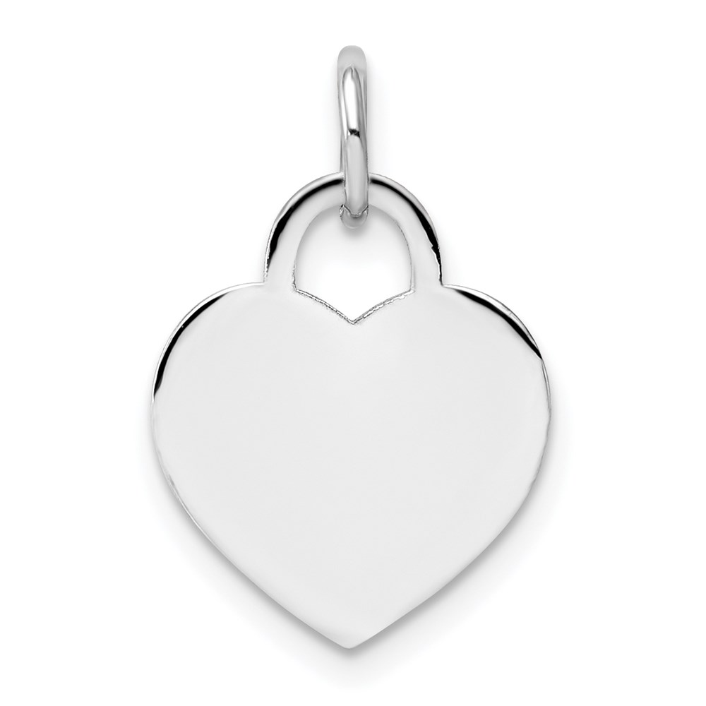 XWM524_18-3.jpg 14k White Gold Plain .018 Gauge Engravable Heart 15x12mm Disc Charm - Image 1