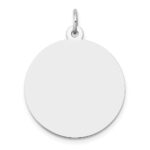 14K White Gold Plain .009 Gauge Round Engravable 22mm Disc Charm