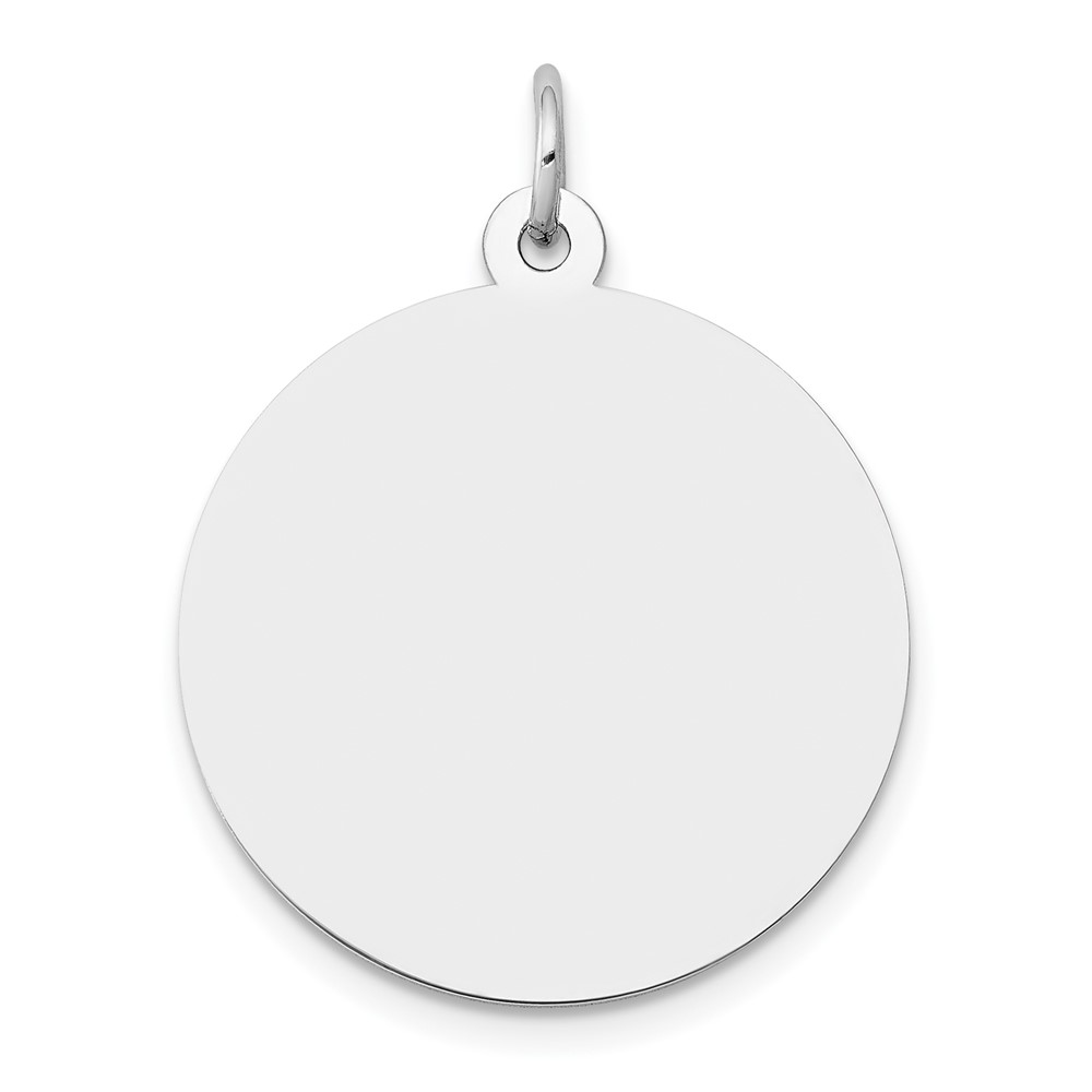 XWM595_18-5.jpg 14K White Gold Plain .018 Gauge Round Engravable 22mm Disc Charm - Image 1