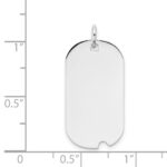 14k White Gold Plain .013 Gauge Engravable 25x13mm Dog Tag with Notch Disc Charm - Image 3