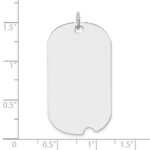 14k White Gold Plain .035 Gauge Engravable 36x19mm Dog Tag with Notch Disc Charm - Image 3