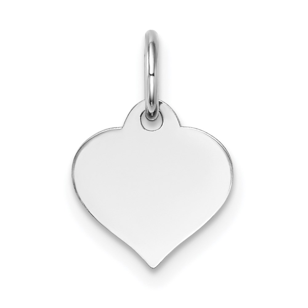 XWM600_18-3.jpg 14K White Gold Plain .013 Gauge Engravable Heart 10x10mm Disc Charm - Image 1