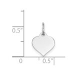 14K White Gold Plain .011 Gauge Engravable Heart 10x10mm Disc Charm - Image 3