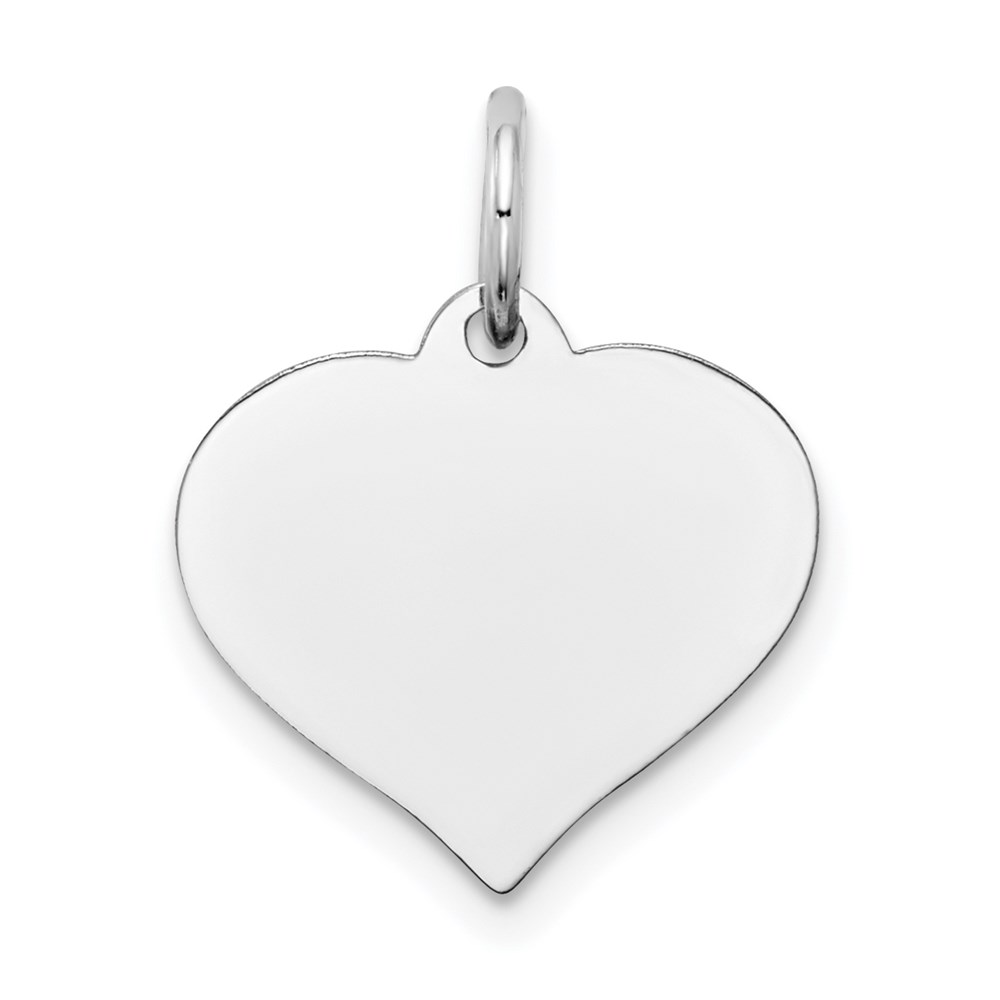 XWM602_18-6.jpg 14K White Gold Plain .035 Gauge Engravable Heart 15x14mm Disc Charm - Image 1