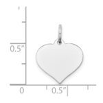 14K White Gold Plain .009 Gauge Engravable Heart 15x14mm Disc Charm - Image 3