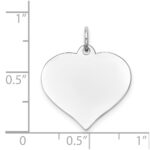 14K White Gold Plain .013 Gauge Engravable Heart 20x18mm Disc Charm - Image 3