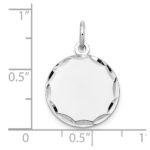 14k White Gold Etched Edge .011 Gauge Engraveable Round 16mm Disc Charm - Image 2