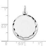 14k White Gold Etched Edge .018 Gauge Engraveable Round 19mm Disc Charm - Image 4