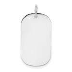 14k White Gold Plain .027 Gauge Engraveable 23x14mm Dog Tag Disc Charm