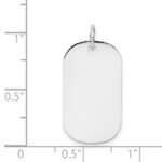 14k White Gold Plain .018 Gauge Engraveable 23x14mm Dog Tag Disc Charm - Image 3