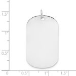 14k White Gold Plain .035 Gauge Engraveable 35x20mm Dog Tag Disc Charm - Image 3
