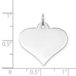 14k White Gold Plain .027 Gauge Engraveable Heart 19x22mm Disc Charm - Image 3