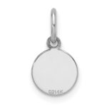 14k White Gold Plain .013 Gauge Round Engravable 7.5mm Disc Charm - Image 3