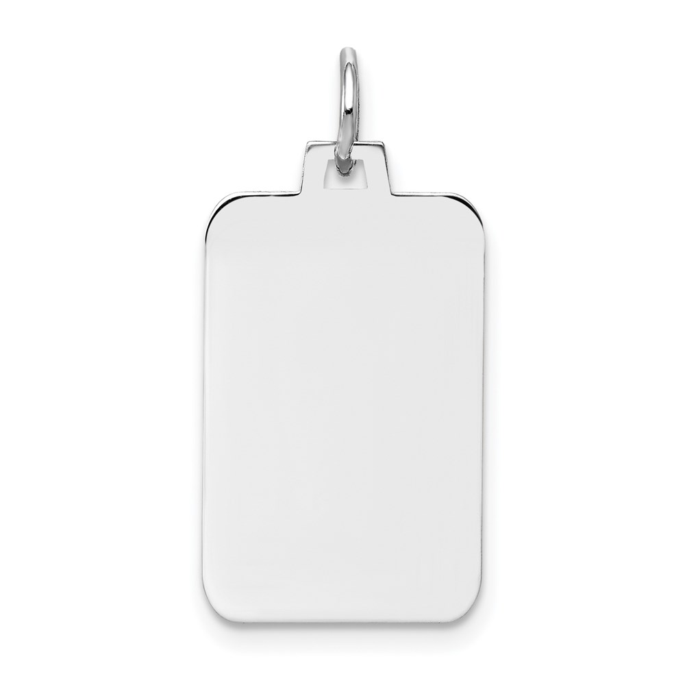 XWM96_18-4.jpg 14k White Gold Plain .027 Gauge Rectangular Engravable 22x12mm Disc Charm - Image 1