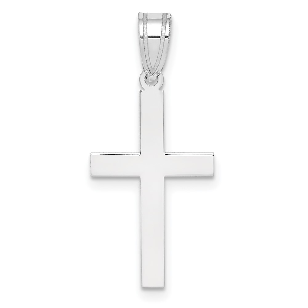 XWR13.jpg 14k White Gold Polished Cross Pendant - Image 1