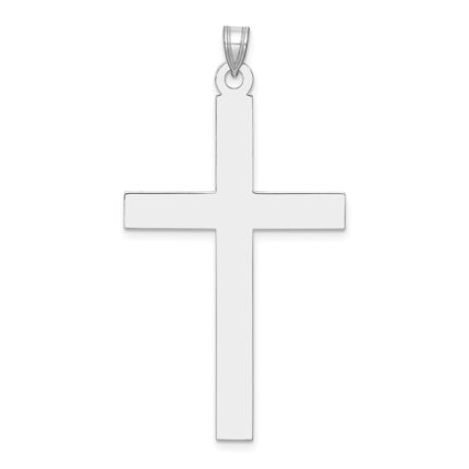 14k White Gold Large Polished Cross Pendant