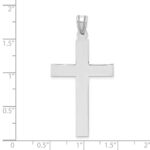 14k White Gold Polished Cross Pendant - Image 3