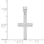 14k White Gold .01 carat Diamond Cross Pendant - Image 3