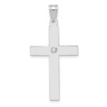 14k White Gold .02 carat Diamond Cross Pendant