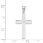 14k White Gold .02 carat Diamond Cross Pendant - Image 3