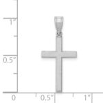 14k White Gold Florentine Satin Cross Pendant - Image 3