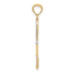 14K and White Rhodium Polished Heart Key Charm - Image 2