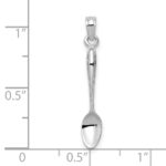 14K White Gold 3-D Table Spoon Pendant - Image 3