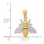14k and White Rhodium Bee Pendant - Image 3