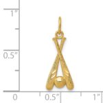 14K Diamond-cut Baseball Bats and Ball Pendant - Image 3