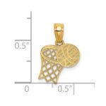 14K Basketball and Hoop Pendant - Image 3