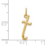 14k Yellow Gold Letter T Initial Charm - Image 4