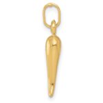 14k Hollow Italian Horn Charm - Image 2