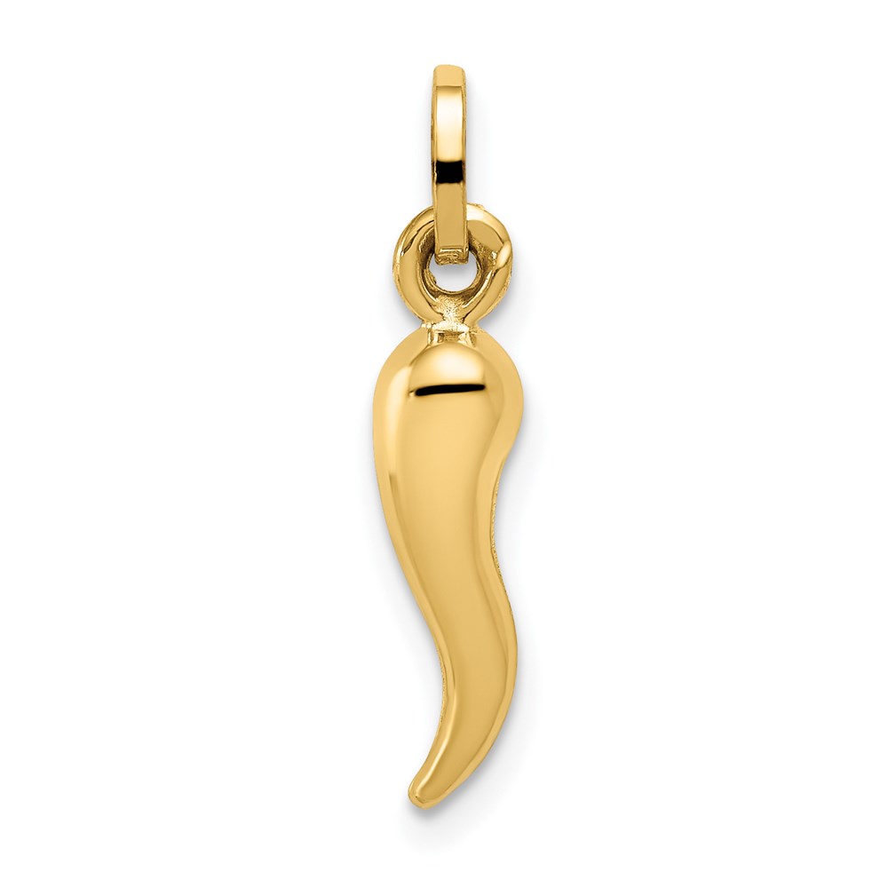 YC1094.jpg 14k Hollow Italian Horn Charm - Image 1