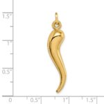 14k Hollow 3-D Italian Horn Charm - Image 3