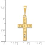 14K Laser Cut FAITH Cross Charm - Image 3