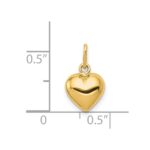 14K Polished 3-D Puffed Heart Charm - Image 3