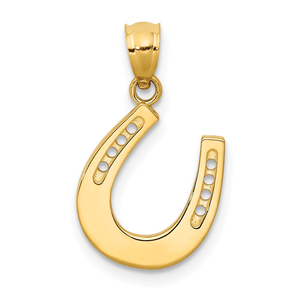 YC1230.jpg 14k Gold Polished Horseshoe Pendant - Image 1