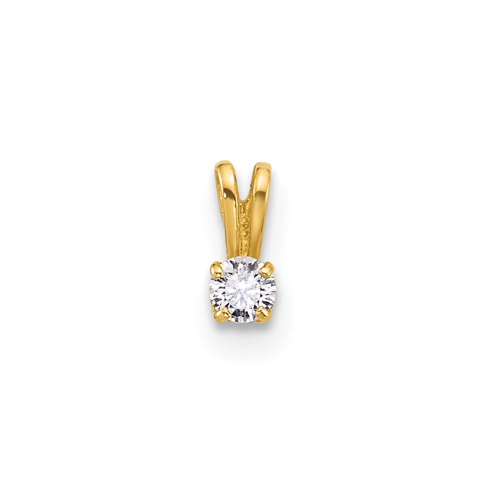 YC1299.jpg 14k Childrens Tiny CZ Pendant - Image 1