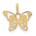 14k Polished CZ Butterfly Pendant - Image 4