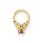 14K 3-D June Ring with Light Purple CZ Charm - Image 2