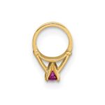 14K 3-D July Ring with Dark Pink CZ Charm - Image 2
