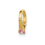 14K 3-D October Ring with Light Pink CZ Charm