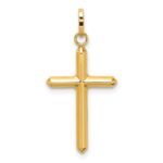14k Polished Hollow Latin Cross Charm