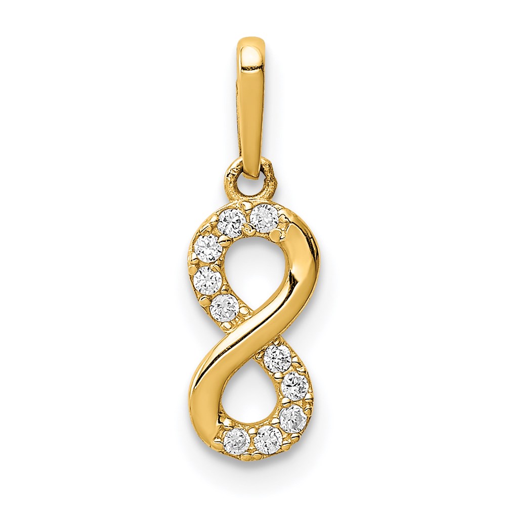 YC1390.jpg 14K CZ Infinity Symbol Pendant - Image 1