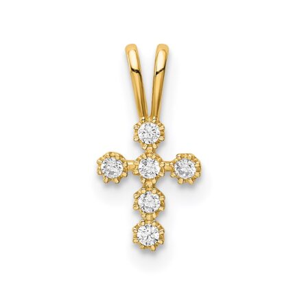 14K CZ Cross Pendant